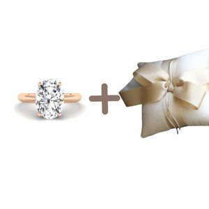 2 Carat 14K Rose Gold Oval Cut Ring with IGI Certified Lab Diamond